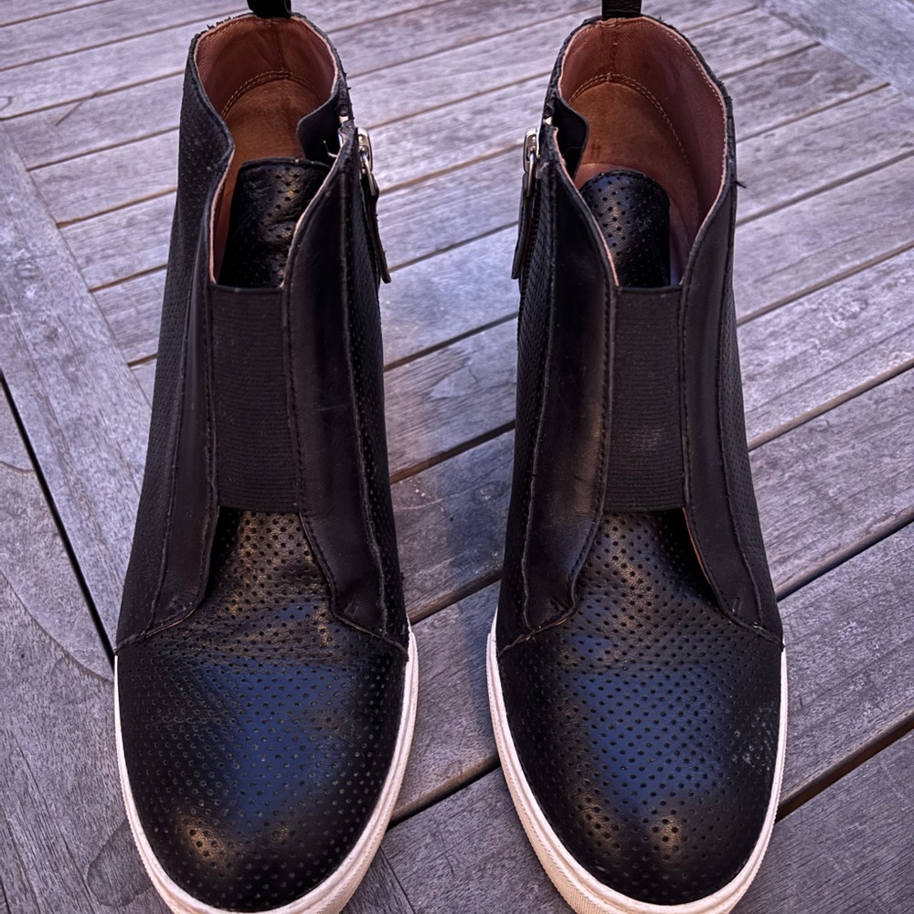 Paolo Women’s Black Perforated High-Top Sneakers